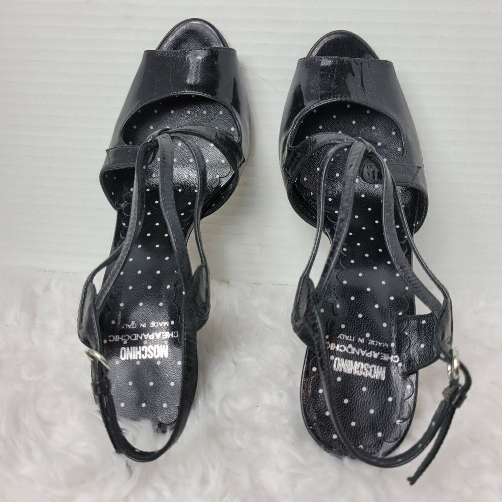 Moschino Cheap And Chic Spider Womens Size 7.5 Patent Slingback Heel - Picture 7 of 10